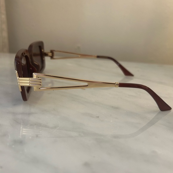 Missoma x Le Specs Orion Ridge Sunglasses in Burgandy - Picture 3 of 6